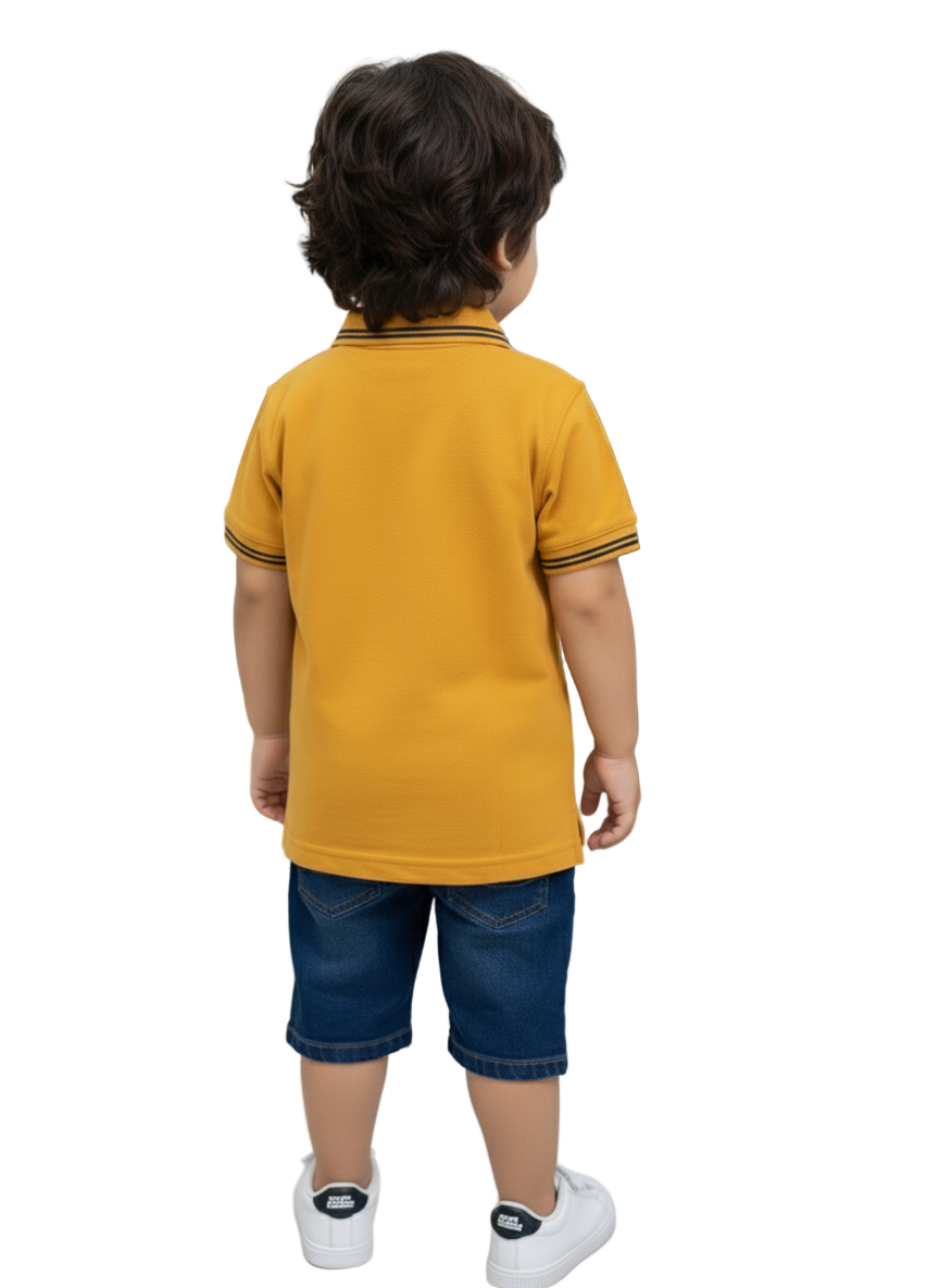 Boys Mustard Tommy Polo
