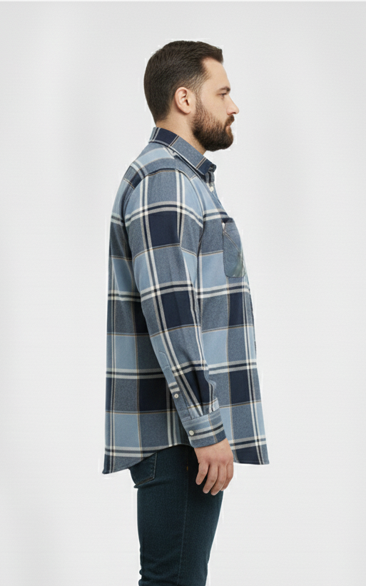 2xl Mid Blue Check shirts