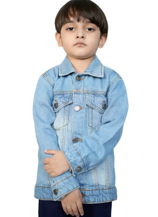 Cute & Comfy Sky Blue Denim Jacket for kids