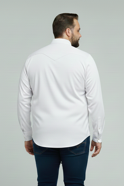 Big Size White Casual Shirt
