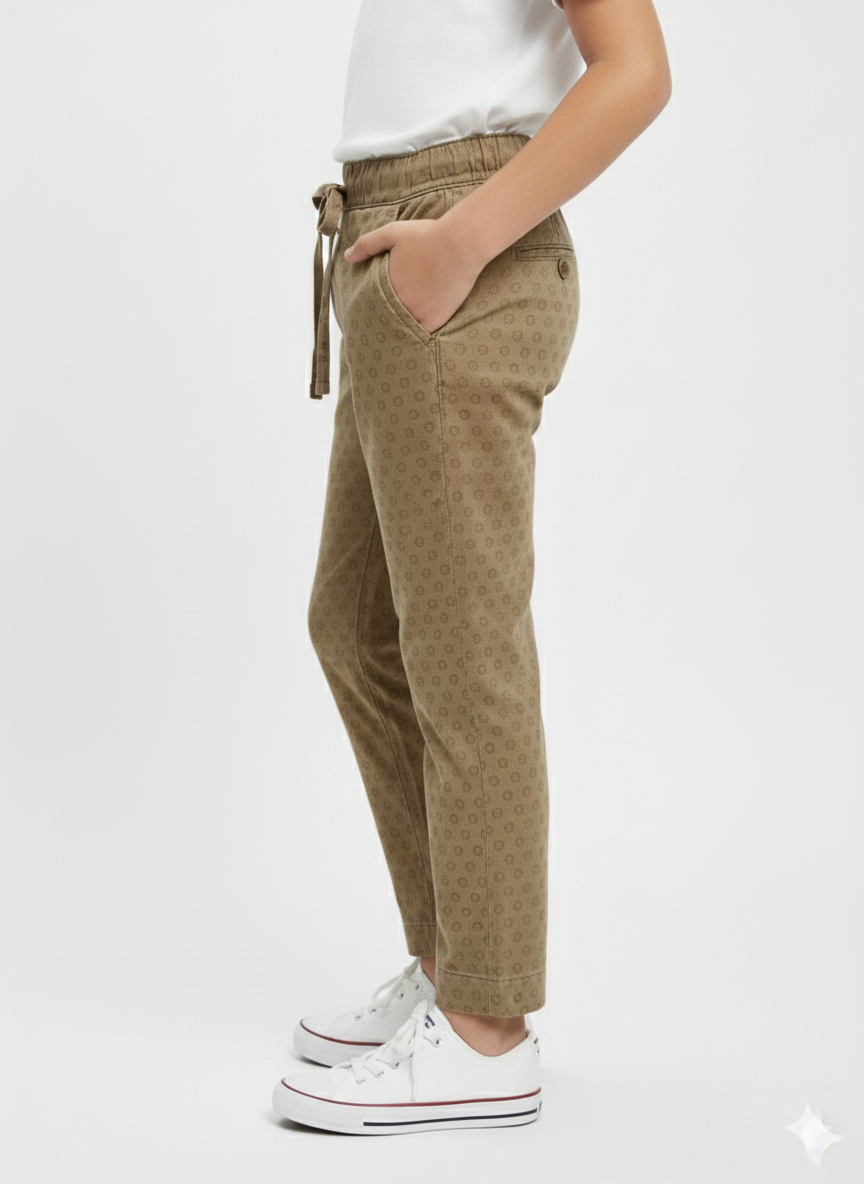 Kids Beige Cotton Trouser