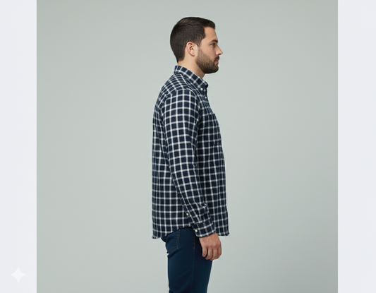 Comfortable Micro Check Shirts Big Size