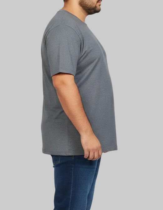Dark Grey Big Size Round Neck T shirts