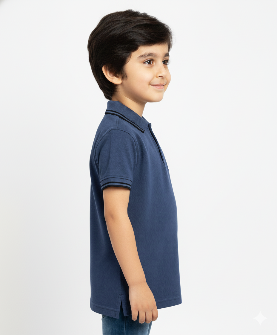 Kids aesthatic Sea Blue Polo T shirts