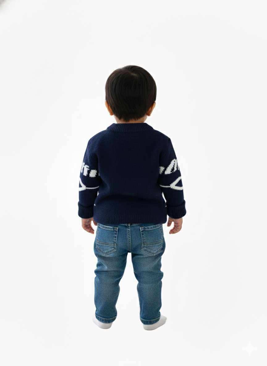 Cozy Knit Navy blue Jumper for Kids