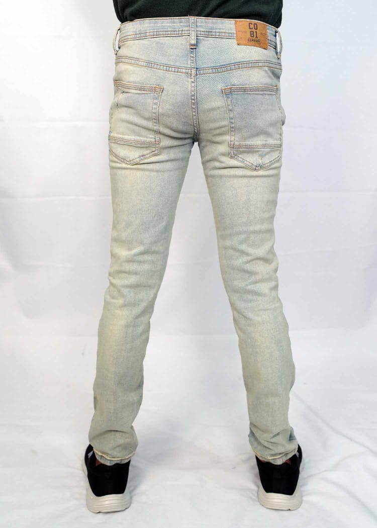 Ice Blue Ripped Premium Denim