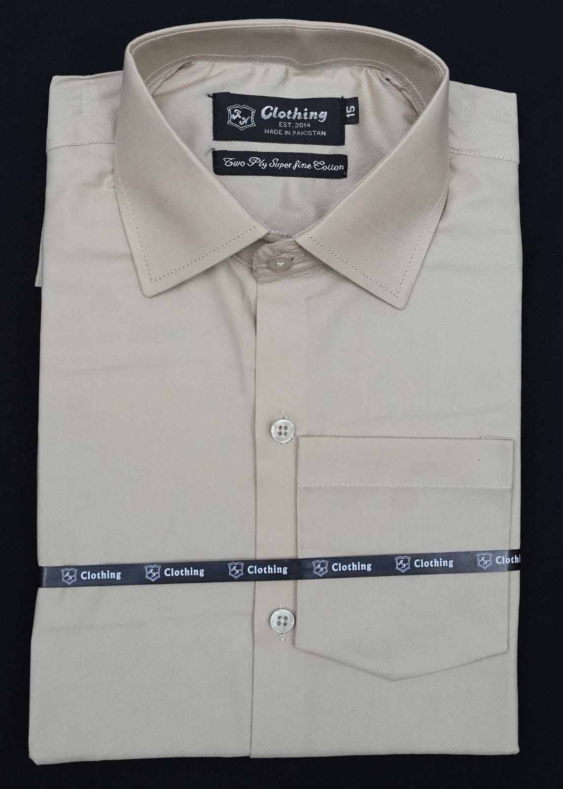 Beige Plain Formal Shirts