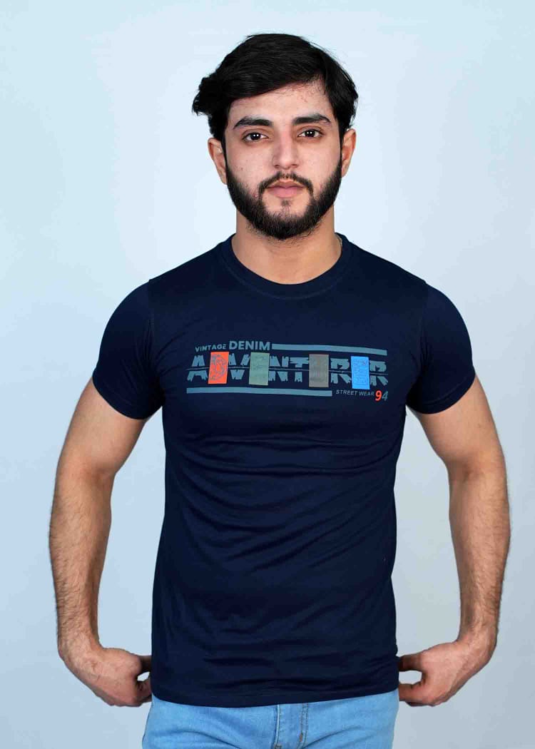 Trendy Style Navy Blue T shirt