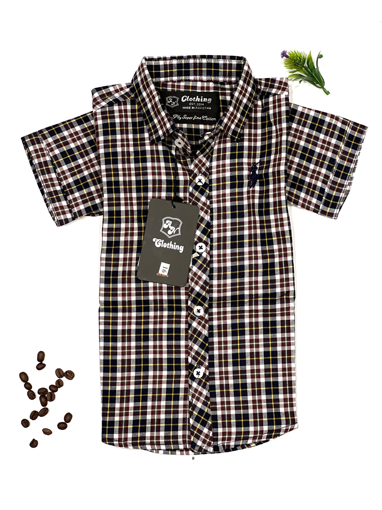 Boy's Half Sleeves Check Shirt