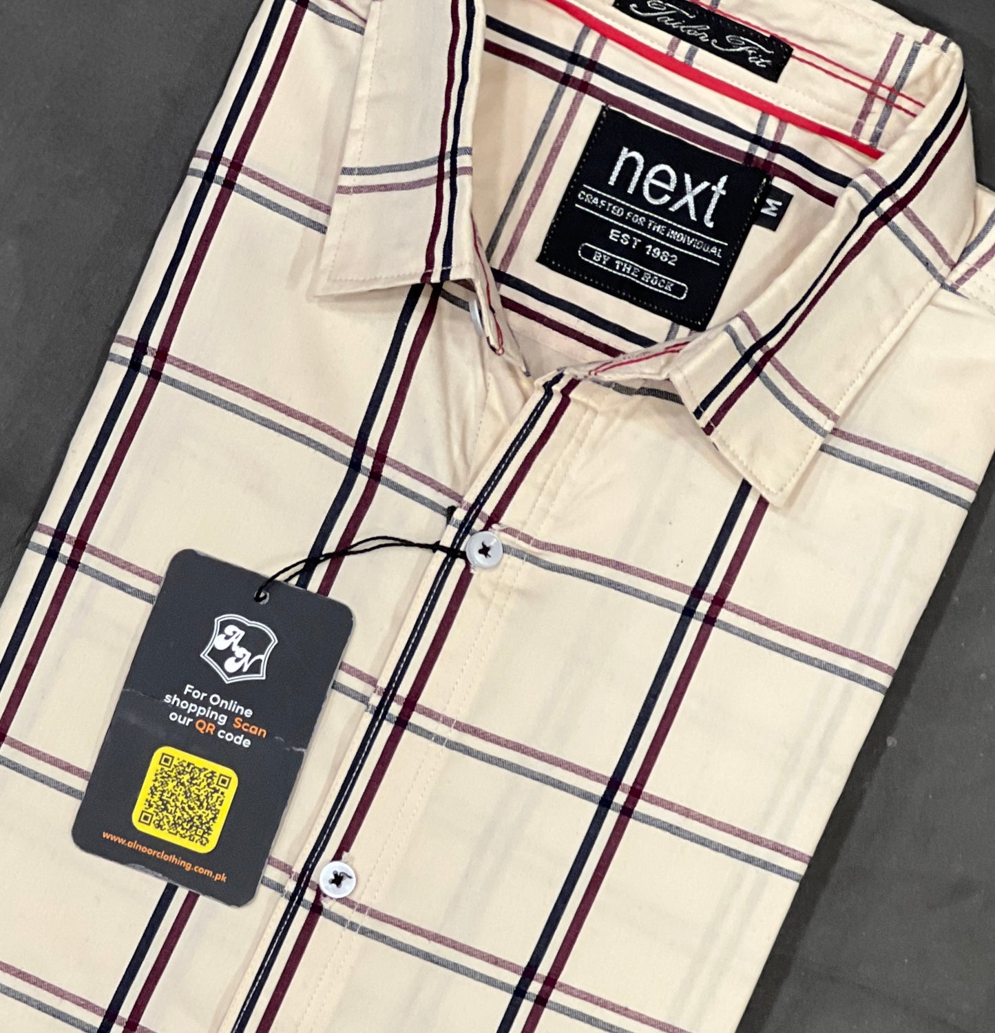 White trendy Cotton check shirt