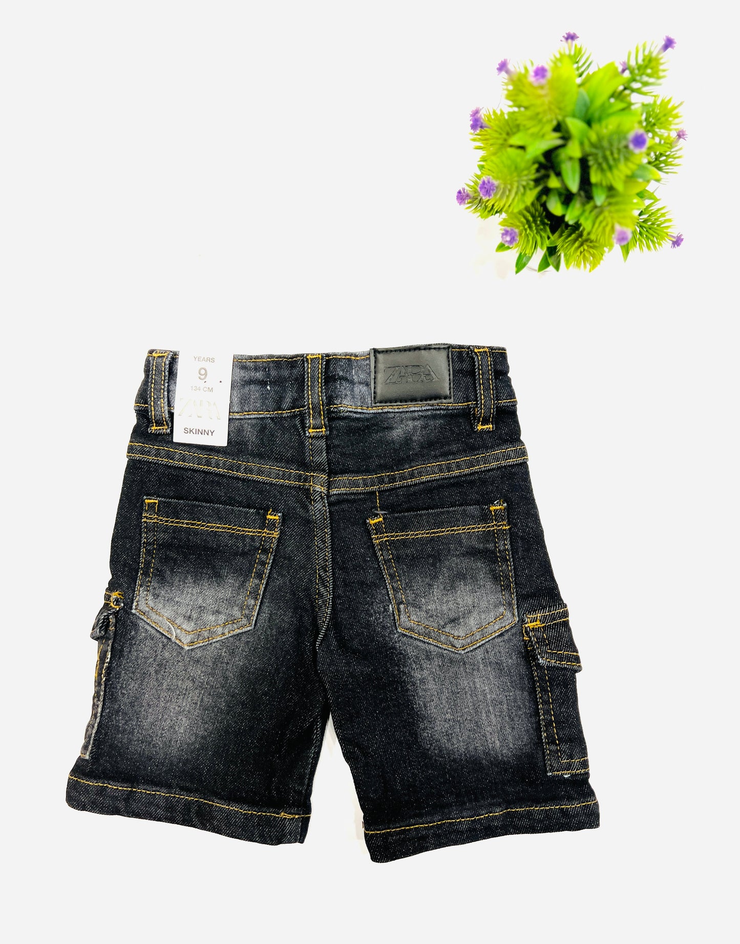 Kids Gray Denim Short