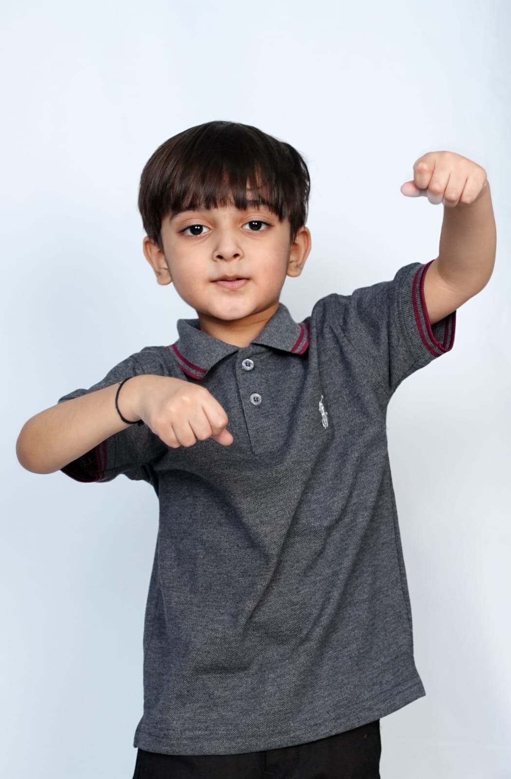 Kids Stylish Grey Polo T shirts