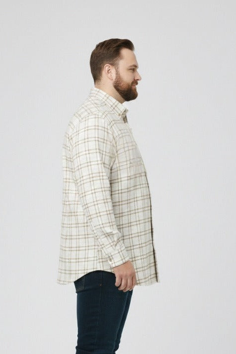 2Xl Size Off White Comfort Check Shirt