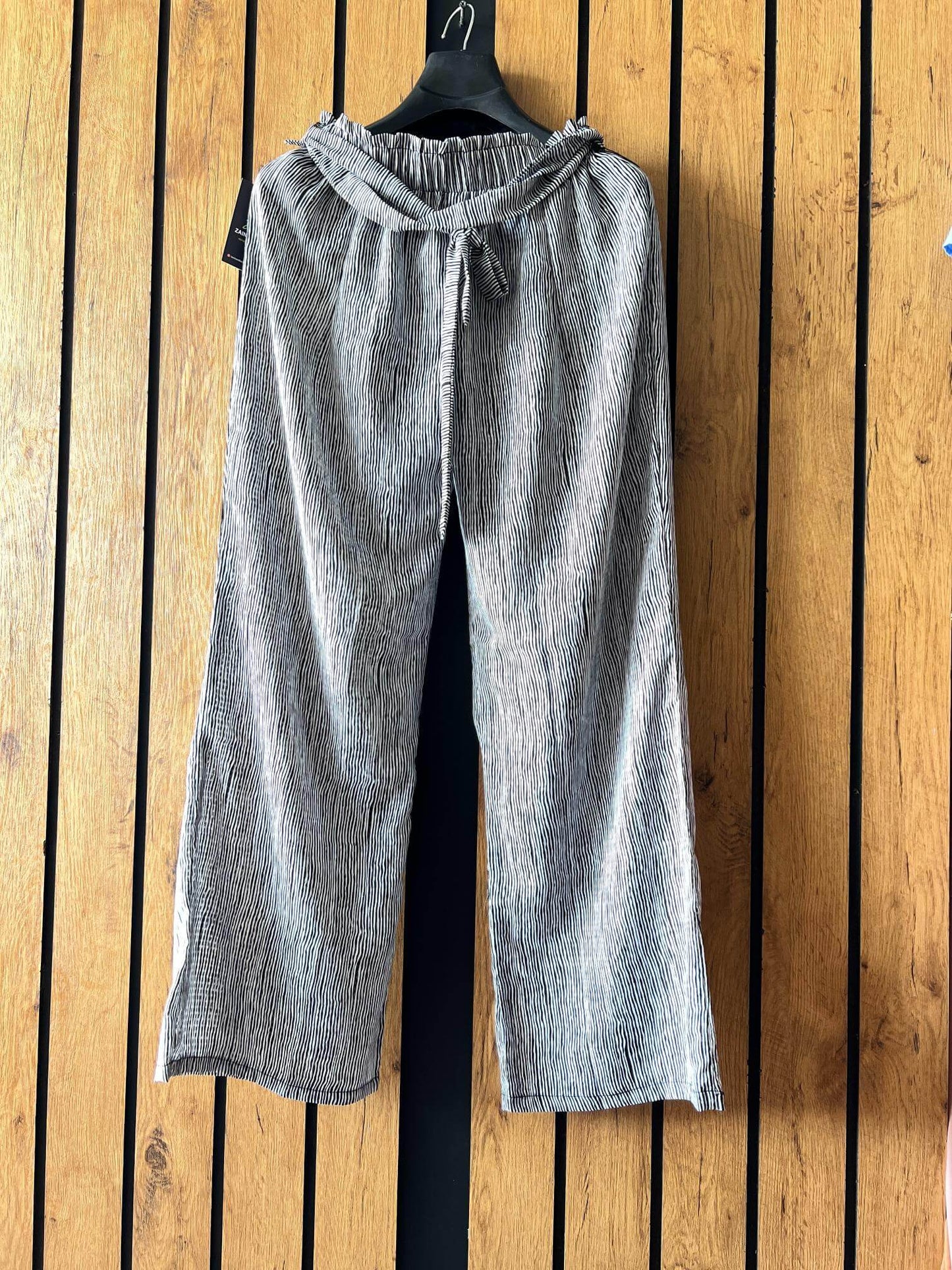 Ladies Grey Long Flare Trouser
