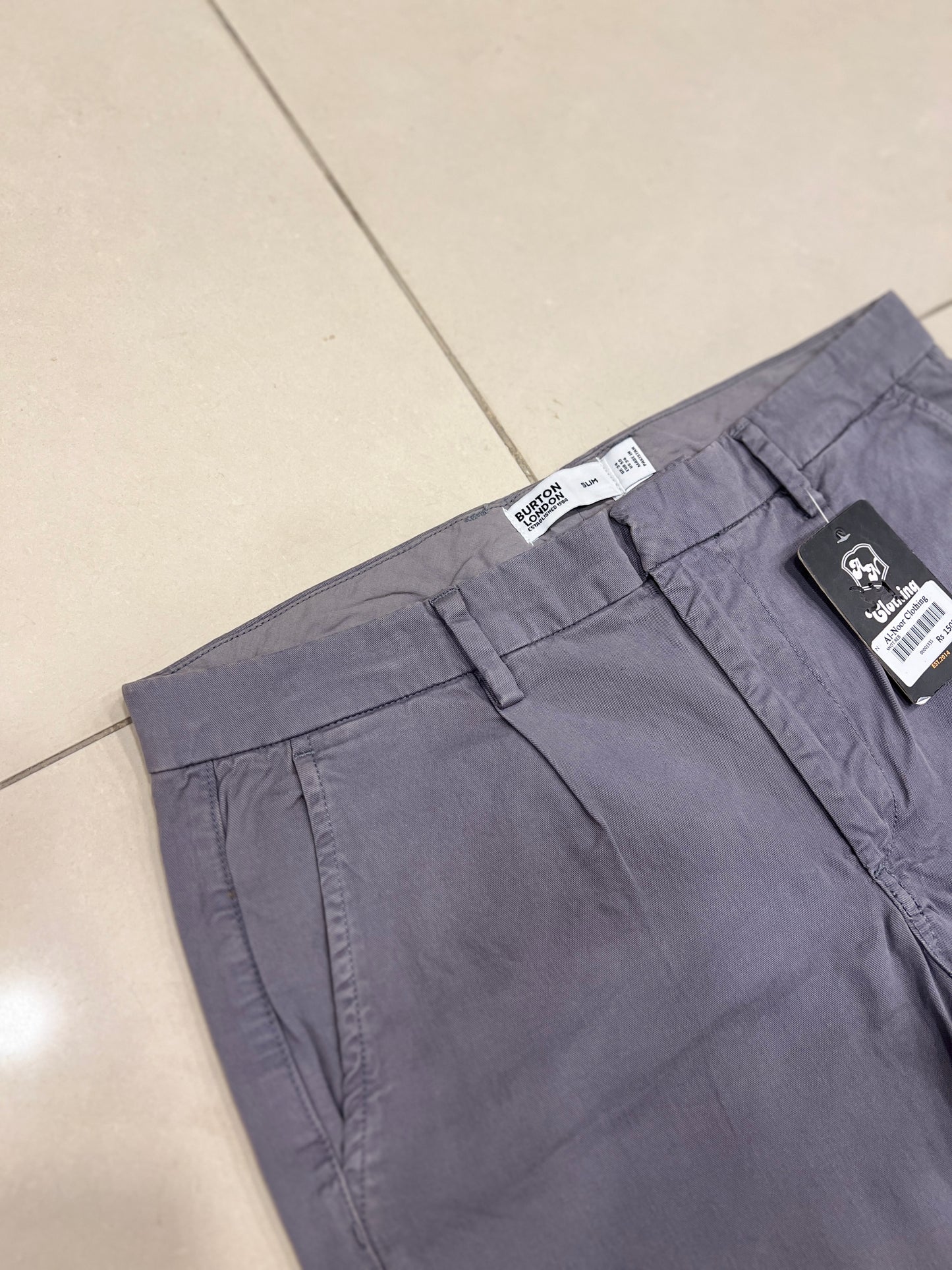 Grey Cotton Chino Shorts