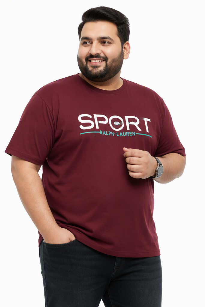 Men's Navy Blue "Sport" Graphic Tee – 3XL Regular Fit