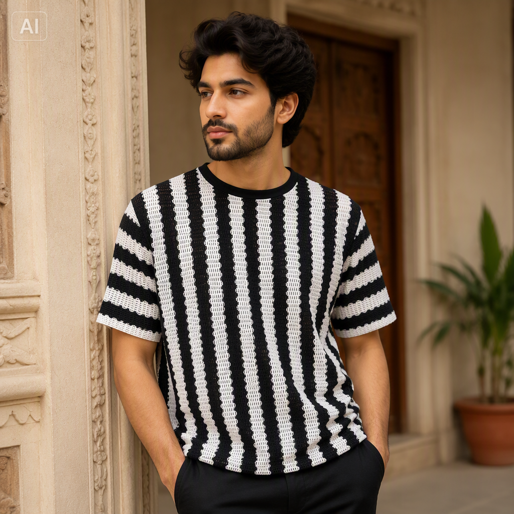Men’s Premium Knitted Round Neck T-Shirt
