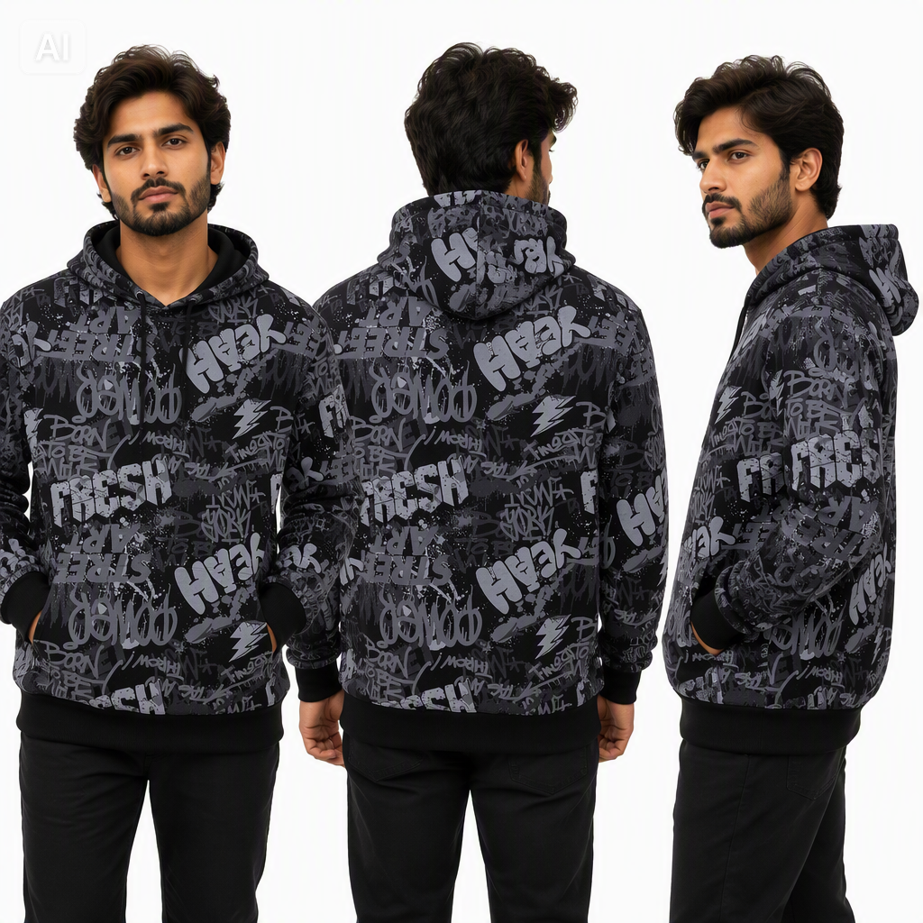 Al Noor Premium Cotton Blend Streetwear Hoodie