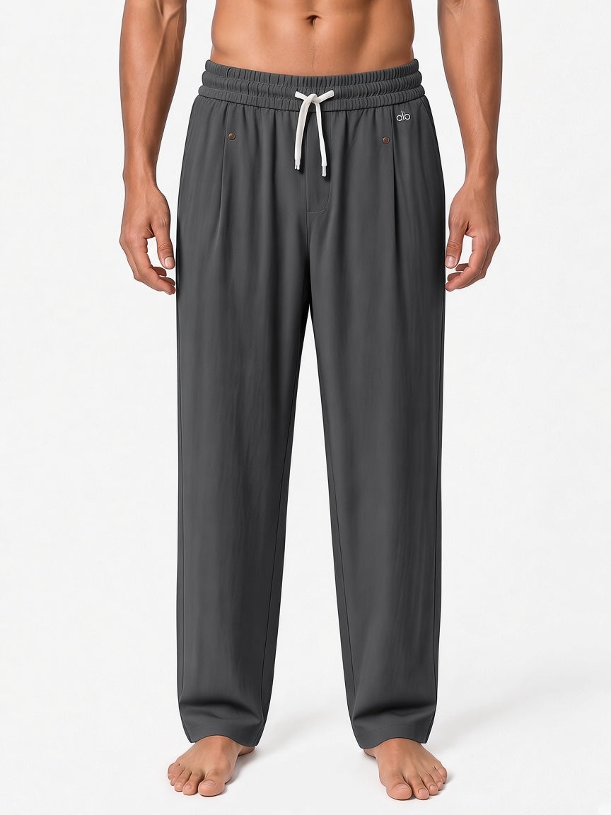 Men's Lightweight Imported Relaxed-Fit Trousers with Drawstring