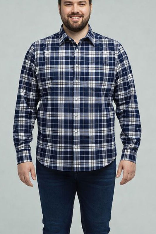 White & Blue Stylish Check shirt