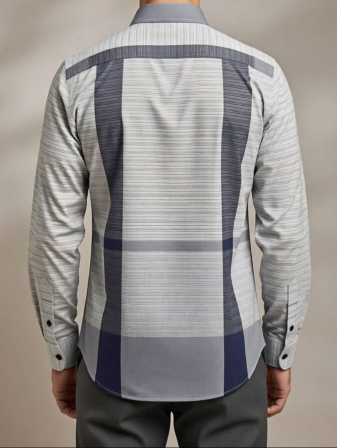 Bold Classy White Cotton Check shirt