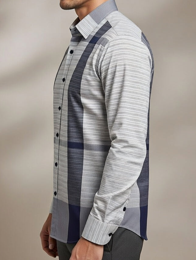 Bold Classy White Cotton Check shirt