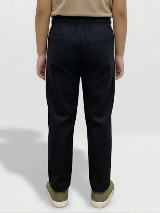 Premium Boys' Black Jersey Striped Trouser