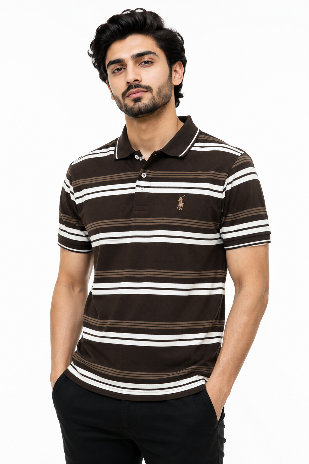 Classic Fit Striped Polo for Men