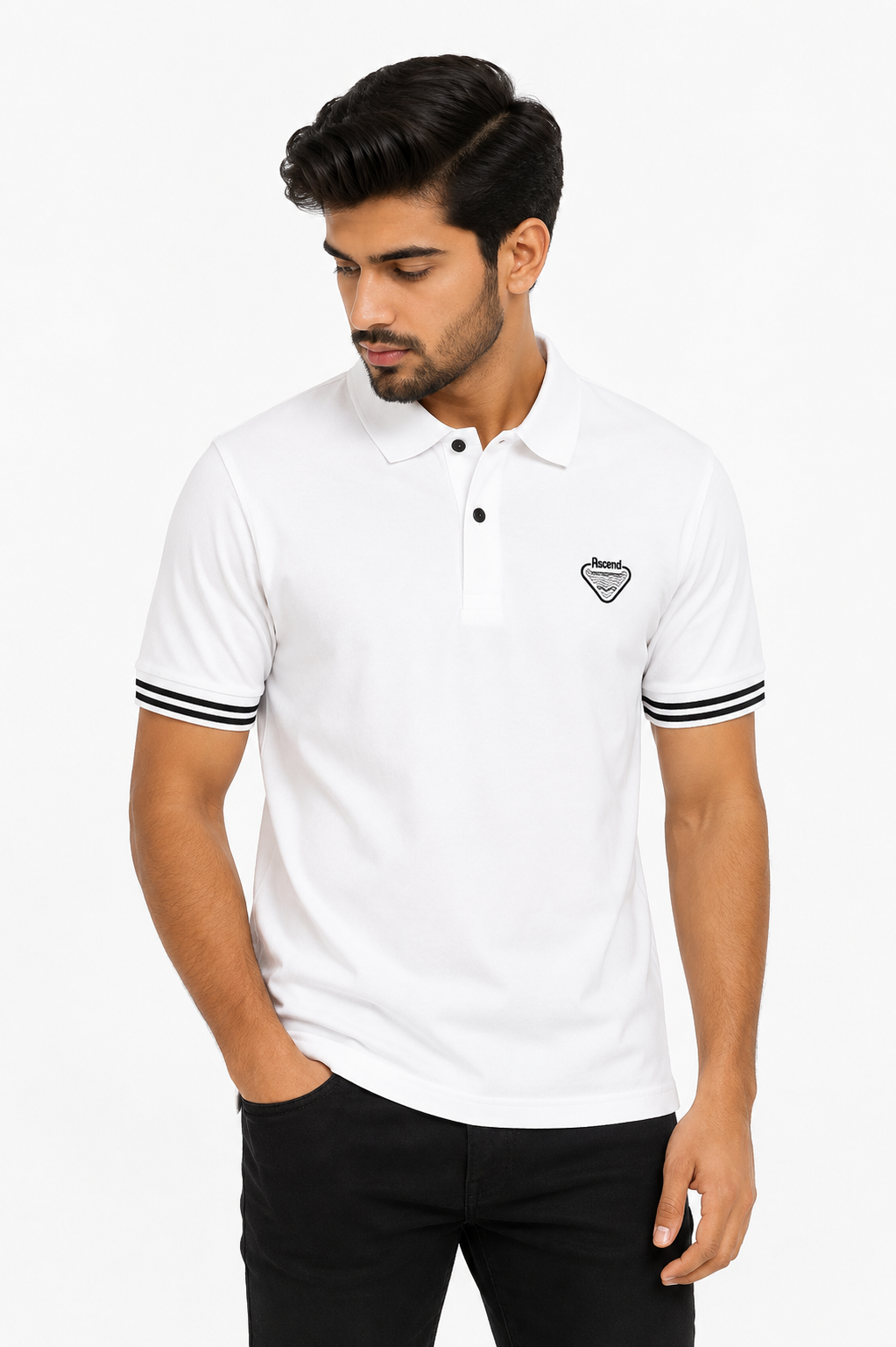 Men’s Ascend Imported Polo with Embroidered Badge