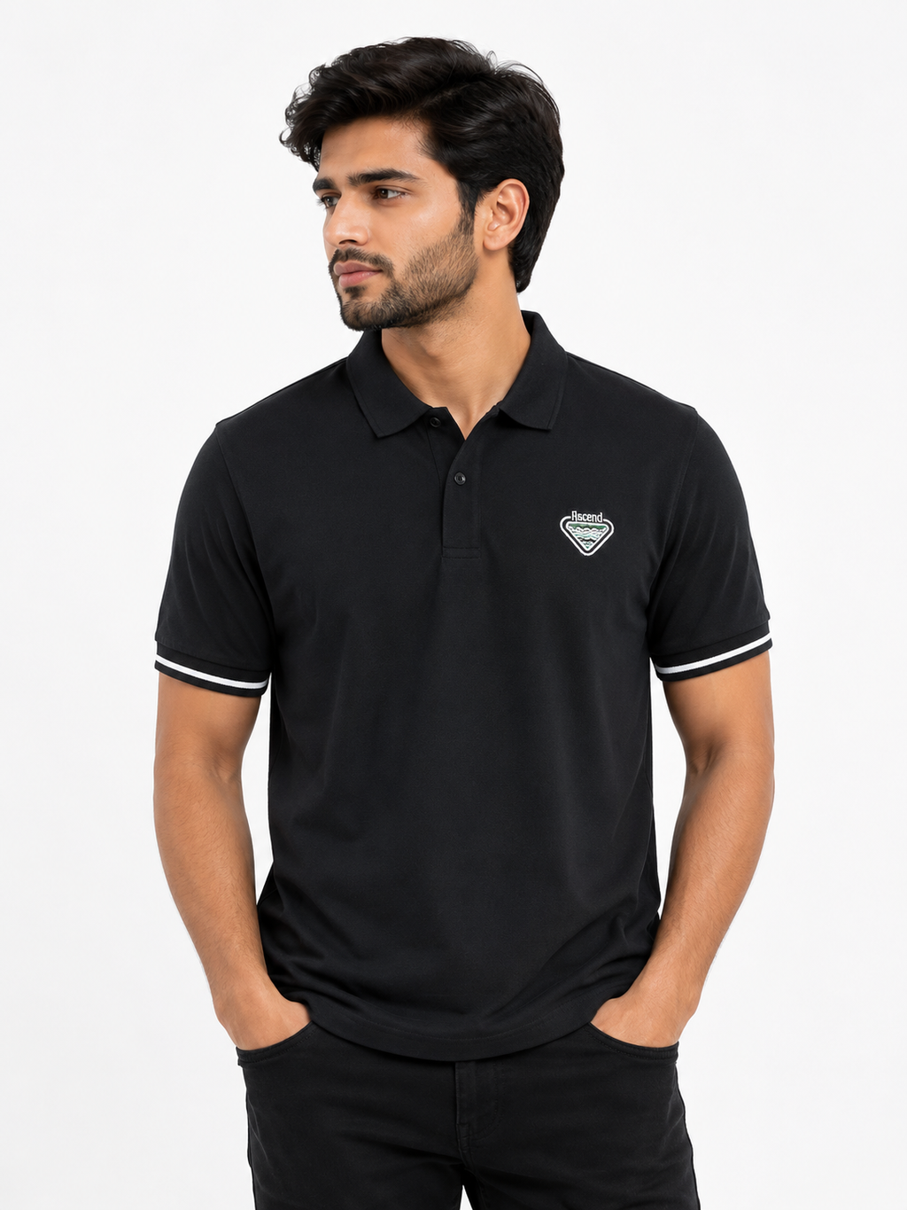Men’s Ascend Imported Polo with Embroidered Badge
