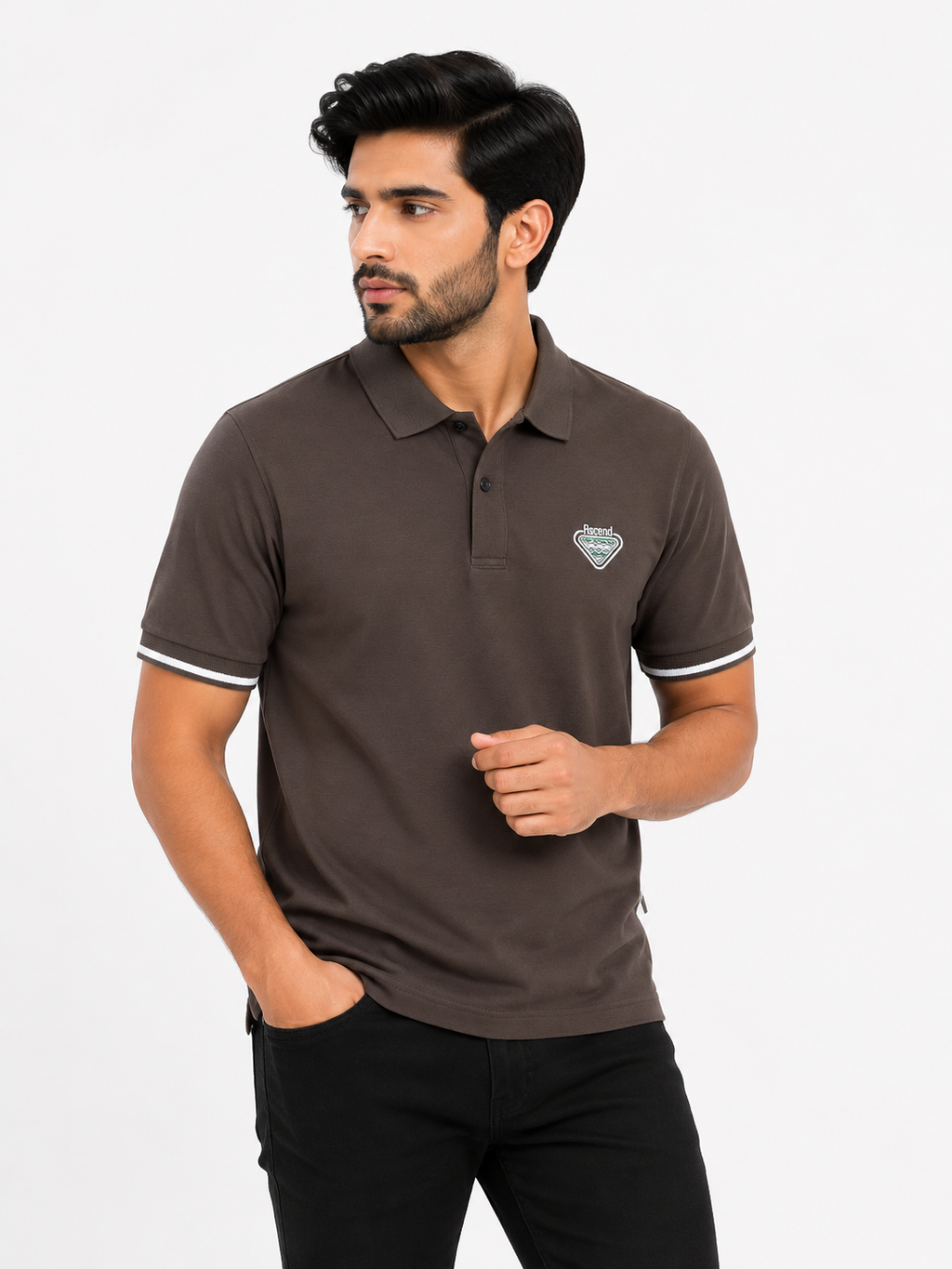 Men’s Ascend Imported Polo with Embroidered Badge