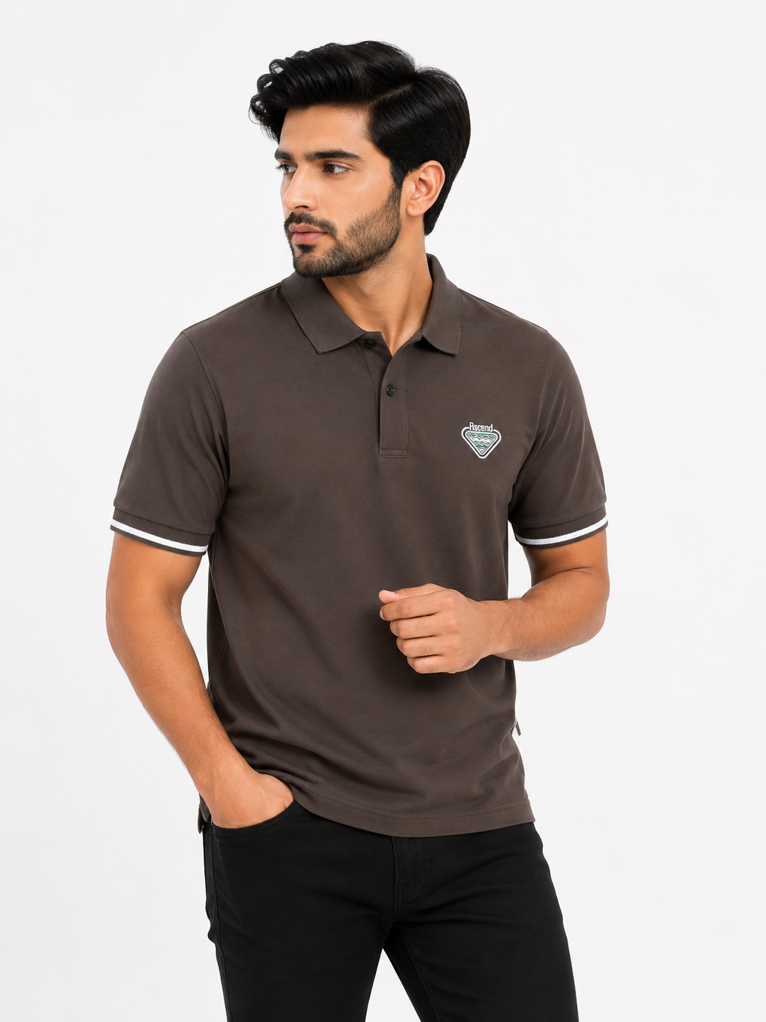 Men’s Ascend Imported Polo with Embroidered Badge