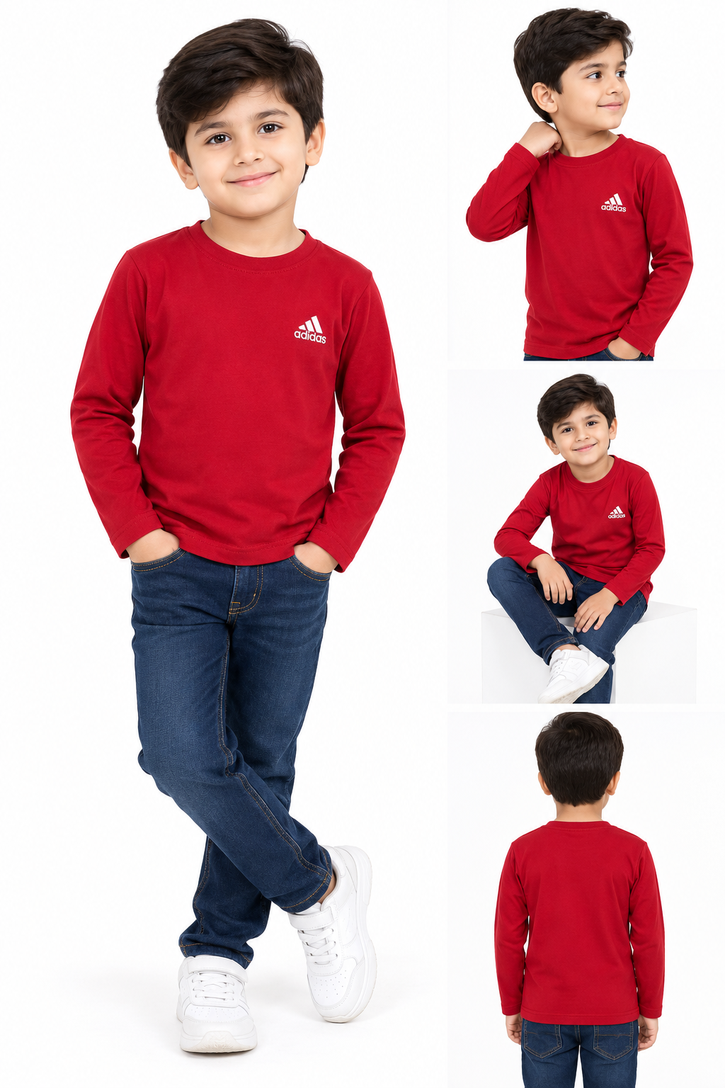 Al Noor Kids’ Classic Full Sleeve Casual T-Shirts