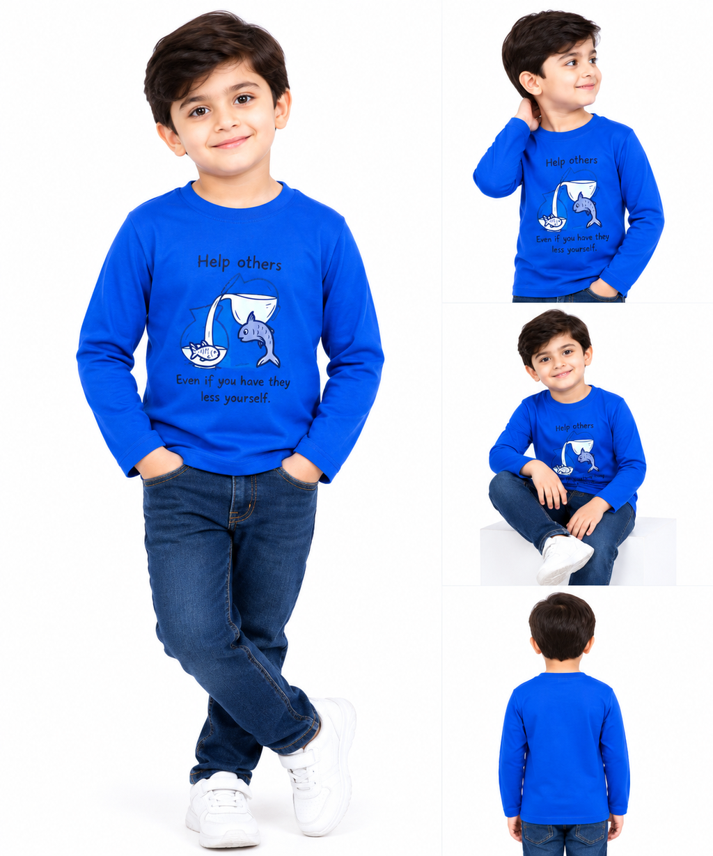Al Noor Kids’ Trendy Graphic Long Sleeve Tee