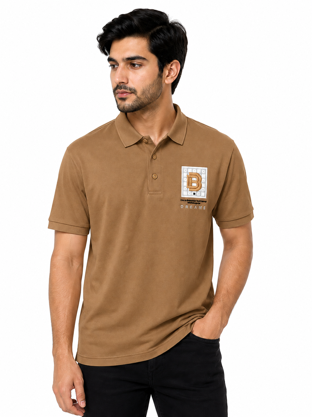 Urban Signature Men's Polo with Grid 'B' Logo