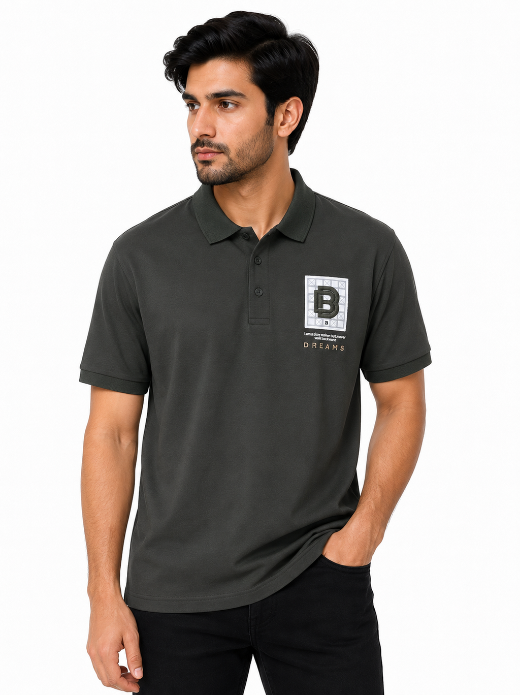 Urban Signature Men's Polo with Grid 'B' Logo