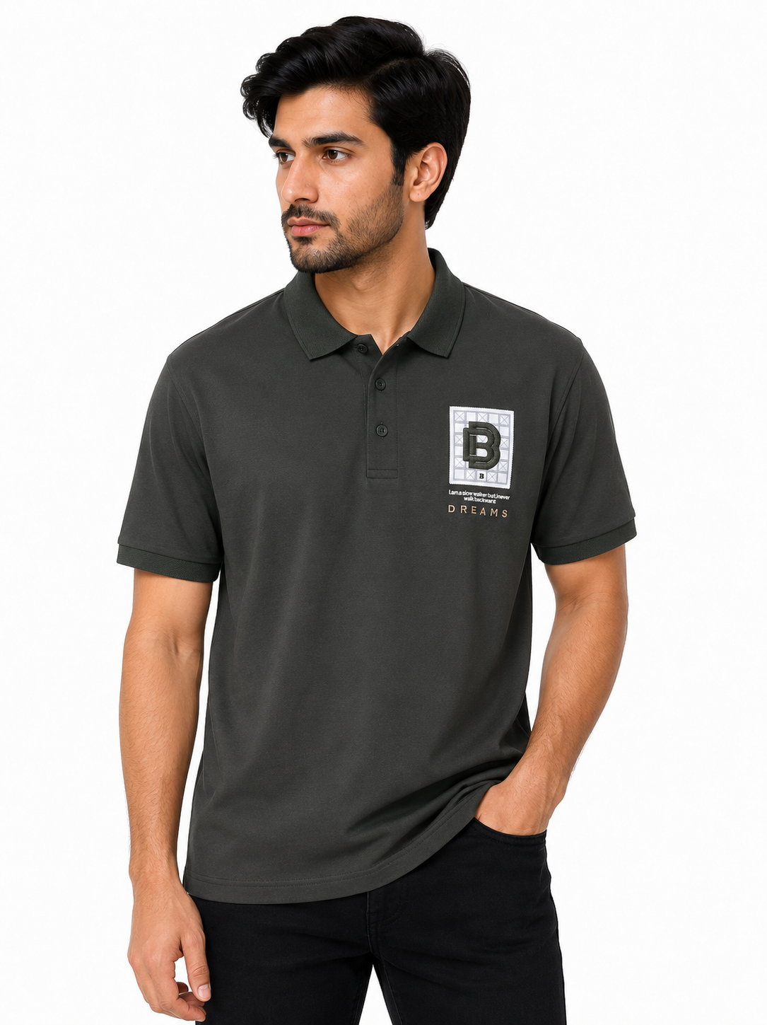 Urban Signature Men's Polo with Grid 'B' Logo