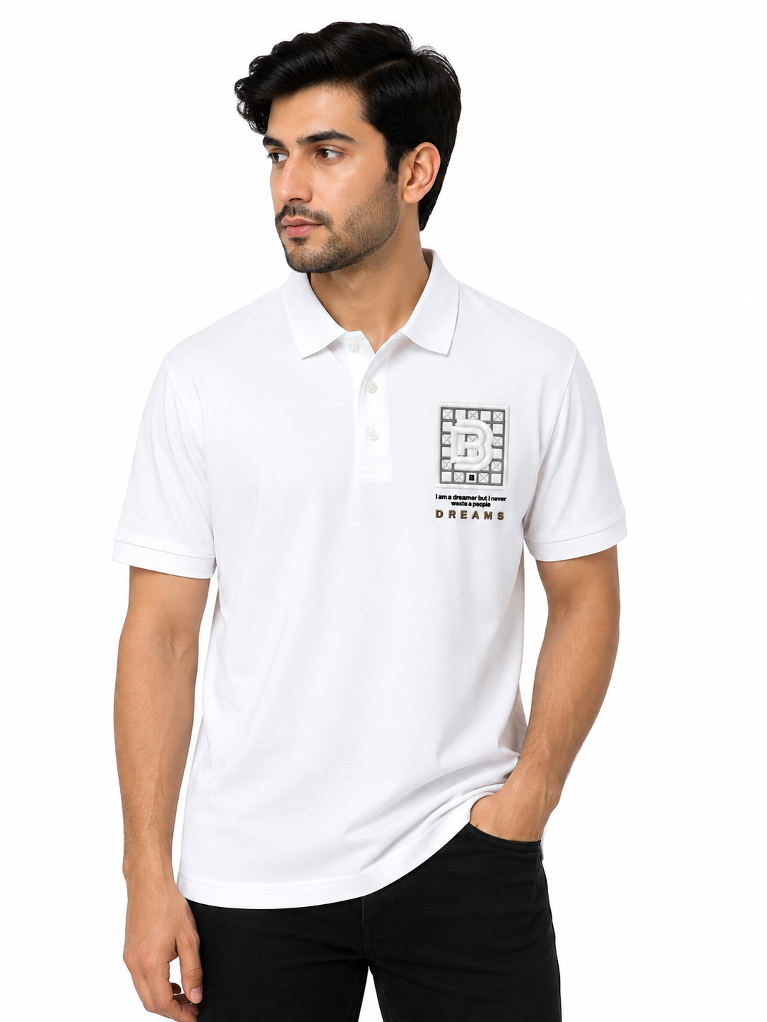 Urban Signature Men's Polo with Grid 'B' Logo