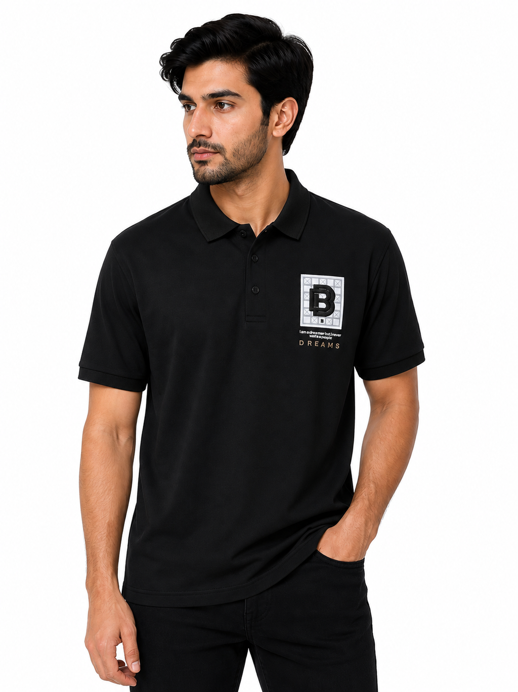 Urban Signature Men's Polo with Grid 'B' Logo