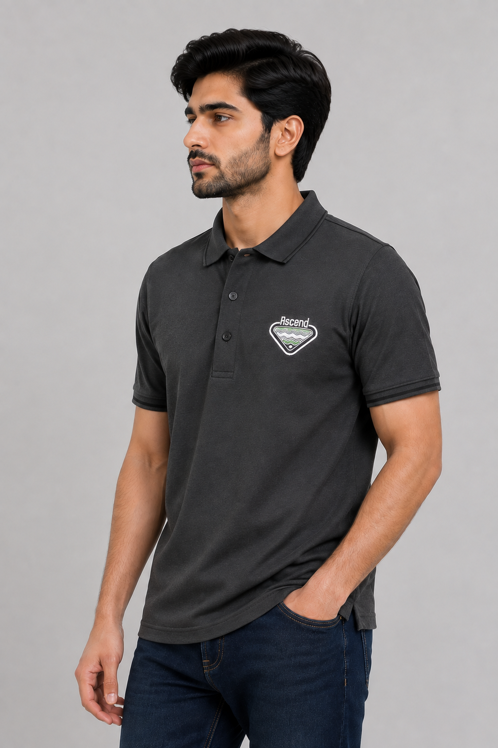 Men’s Ascend Imported Polo with Embroidered Badge