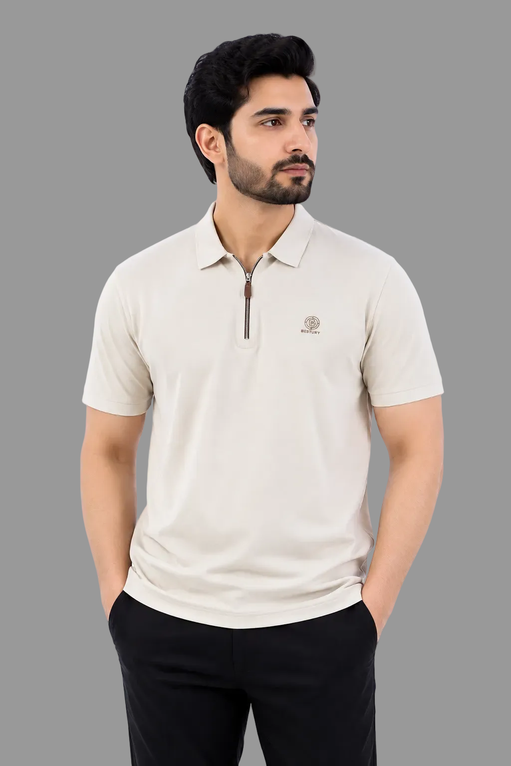 Al Noor Essential Luxury Fit Zip‑Up Polo
