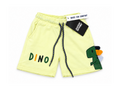 Boys' Lemon Yellow Casual Shorts – Fun Dinosaur Graphic Print