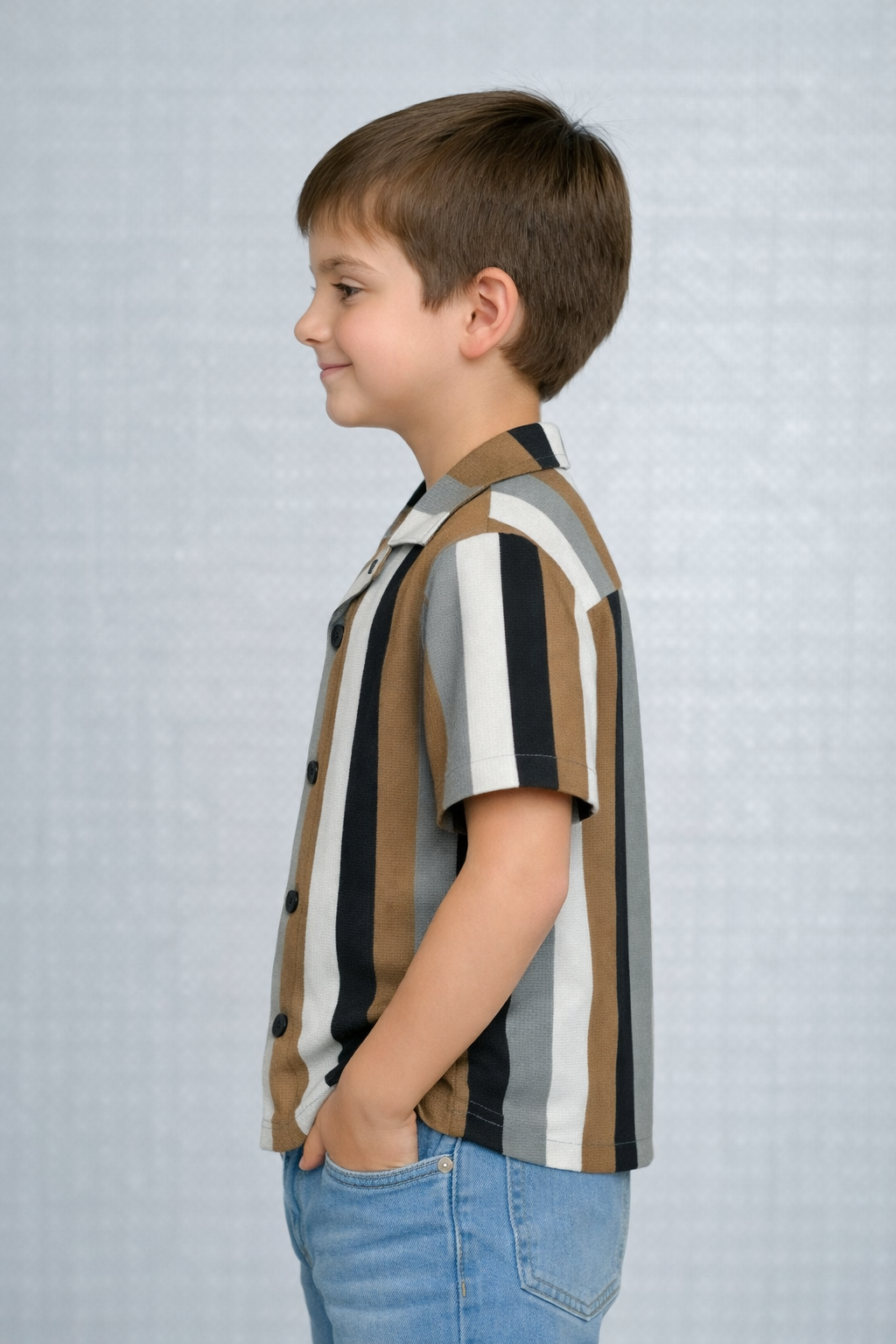 Kids Signature Stripe Collared Shirt
