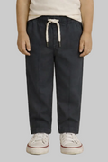 Kids Comfortable Drawstring Casual Pant Style Trousers-Charcoal Grey