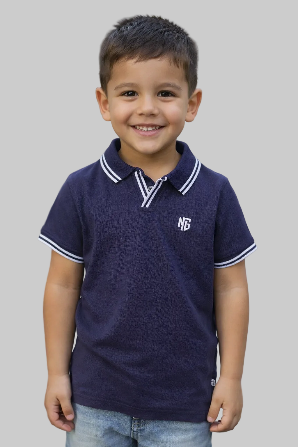 Boys' Signature Johny Collar Polo – Premium Open V-Neck