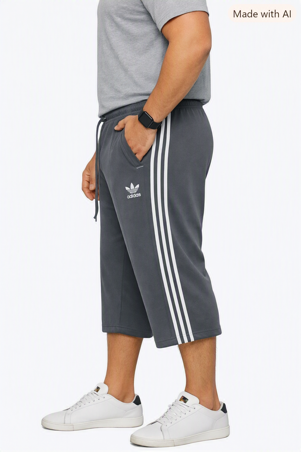 Relaxed Fit Men's Plus Size Athletic Three-Quarter