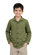Kids Cuban Collar Textured Summer Shirt