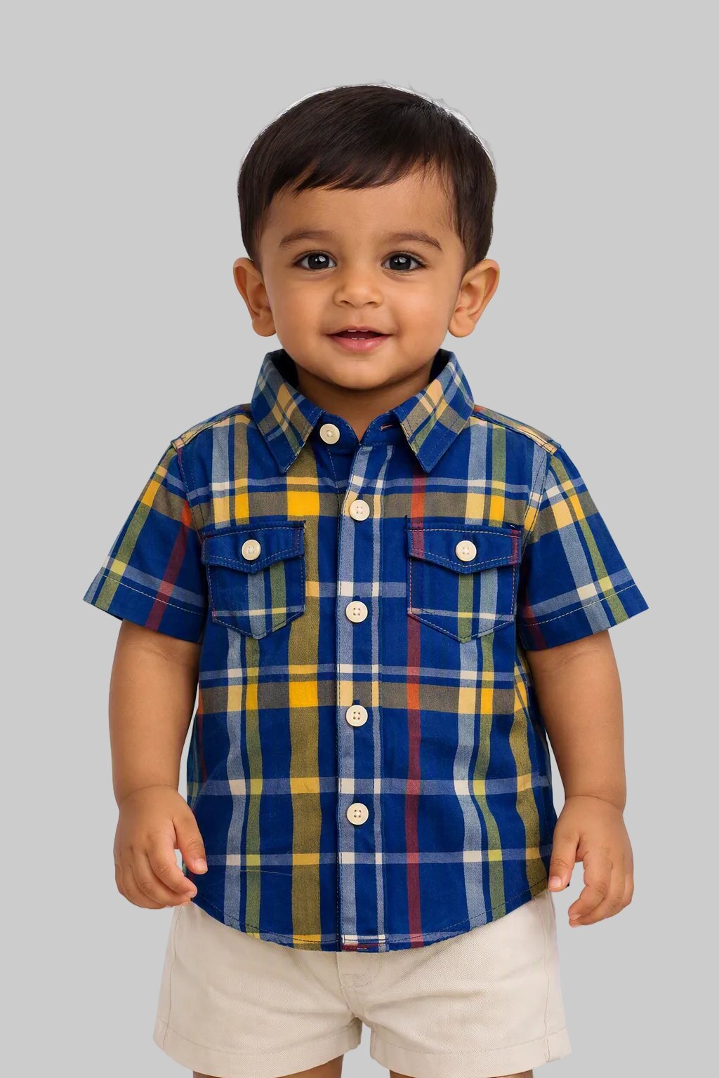 Checkered Short-Sleeve Shirts for Little Boys