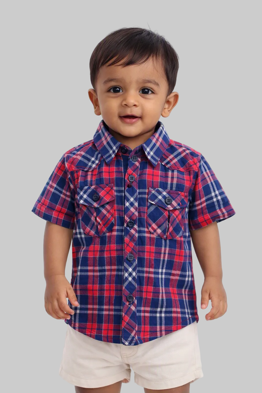 Checkered Short-Sleeve Shirts for Little Boys