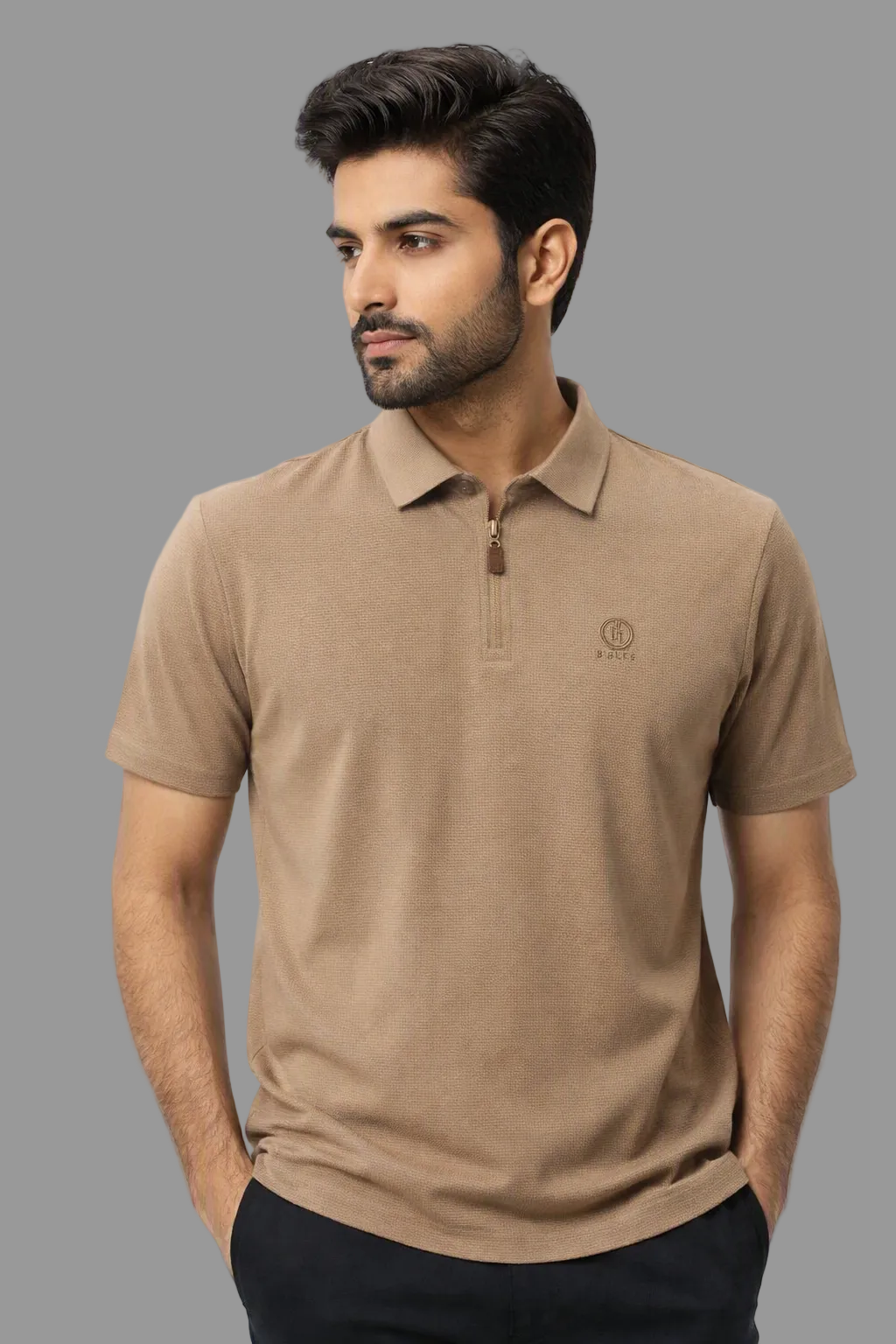 Al Noor Essential Luxury Fit Zip‑Up Polo